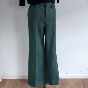 Vintage 70s Women's Green High Waist Flares (s26)